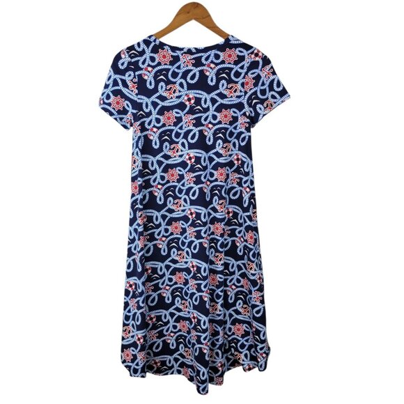 NEW Lularoe Carly NWT Dress Size XXS Short Sleeve Nautical Life Preserver Anchor - Picture 7 of 8